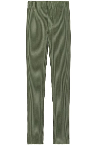 Homme Plisse Issey Miyake Color Pleated Pants in Sage Green