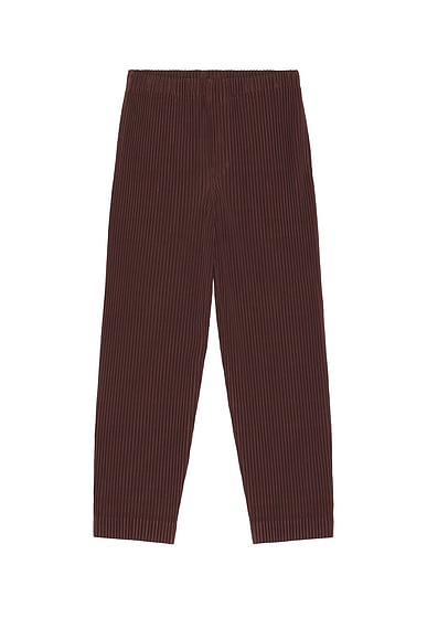 新品　HOMME PLISSE ISSEY MIYAKE ストレートパンツ Homme Plisse Issey Miyake ストレートパンツ - Edge Brown | FWRD