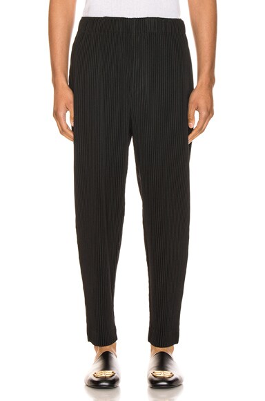 Pleated Cropped Straight Pant