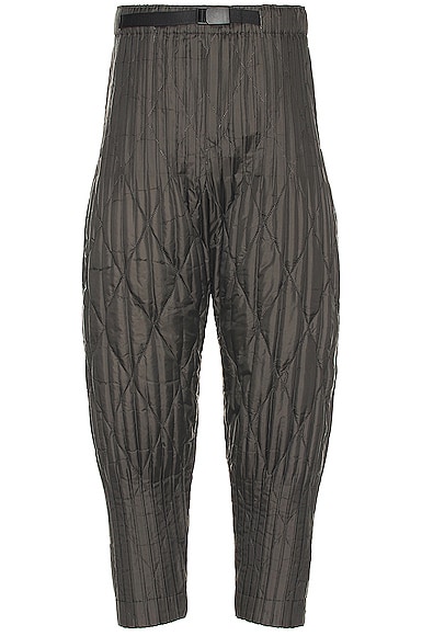 Issey Miyake Padded Pleats Relaxed Pant In Grey