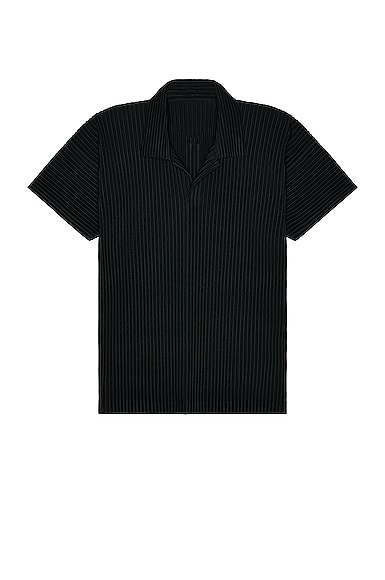Issey Miyake Black Basics Polo Shirt In Black