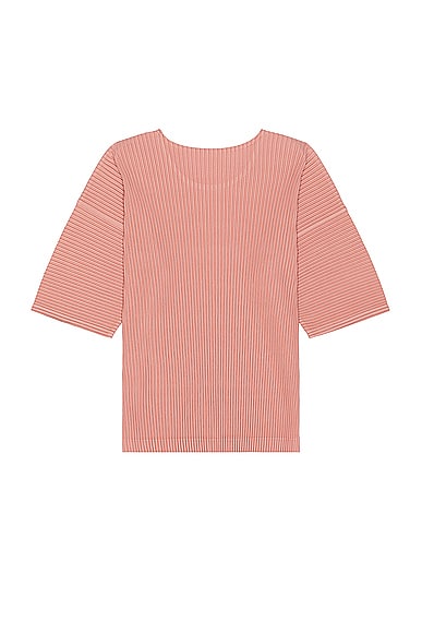 Shop Issey Miyake Pleated T-shirt In Dull Pink