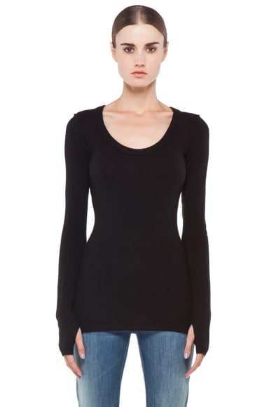 Inhabit Cashmere Thumbhole Sweater in Black | FWRD