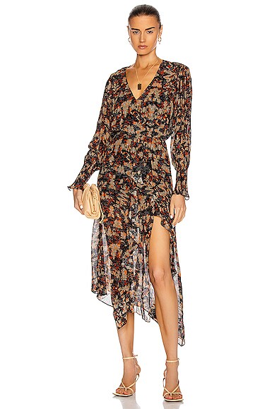 IRO Jorma Dress in Khaki & Black | FWRD