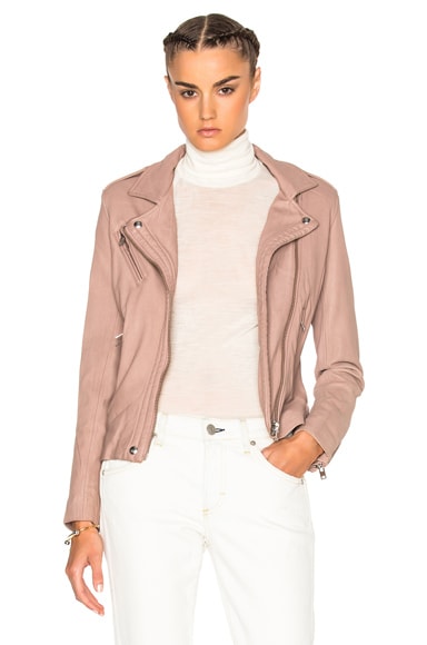 Iro leather jacket pink outlet
