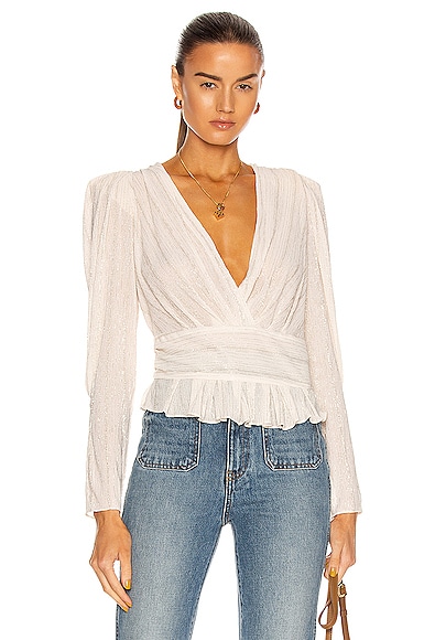 トップス iro IRO Joono Top in White & Gold | FWRD