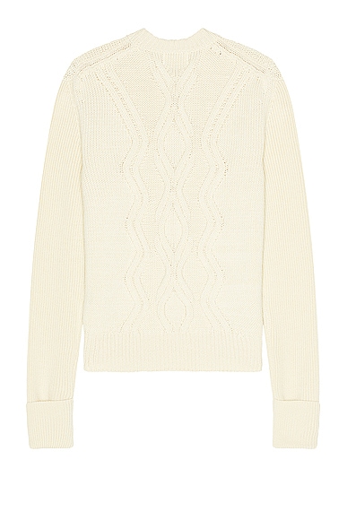 Shop Isabel Marant Tristan Crafty Cable Knit Sweater In Ecru