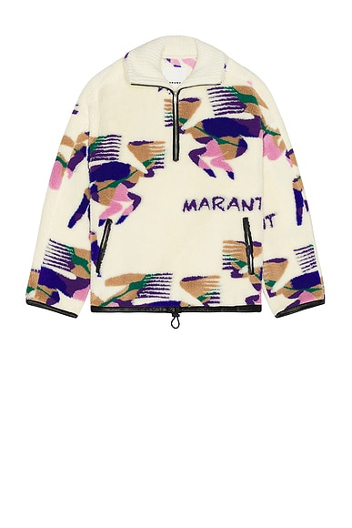 Isabel Marant Marlo Fleece Jacket in Ecru