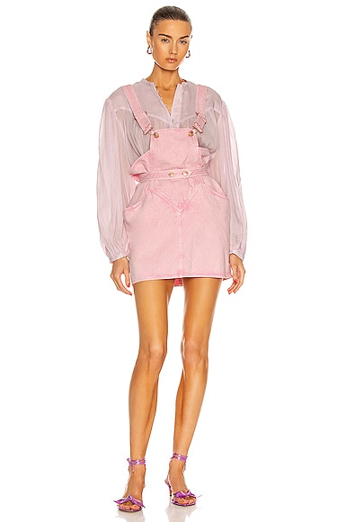Isabel Marant Dolessa Denim Mini Dress In Light Pink | ModeSens