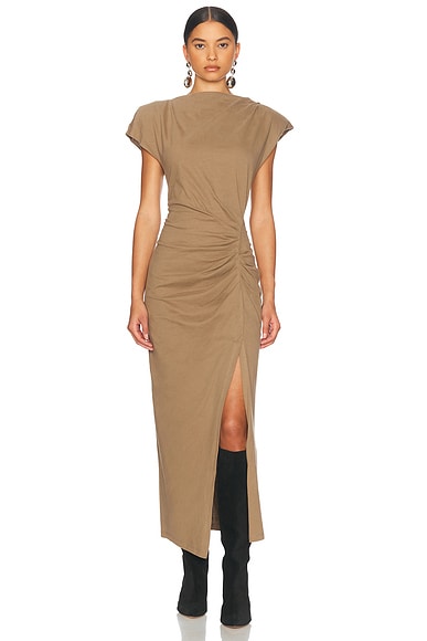 Isabel Marant Nadela Dress in Light Khaki