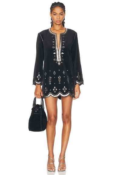 Isabel Marant Helene Dress in Black & Silver