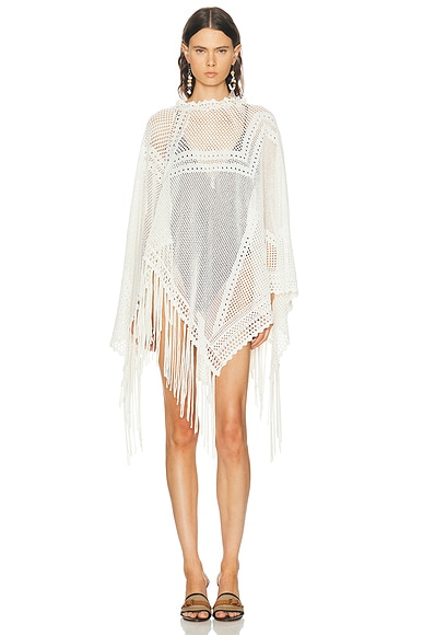 Isabel Marant Metilia Poncho Dress in Ecru