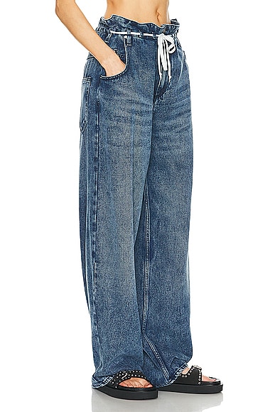 Isabel Marant Jordy Baggy Wide Leg In 30lu Light Blue