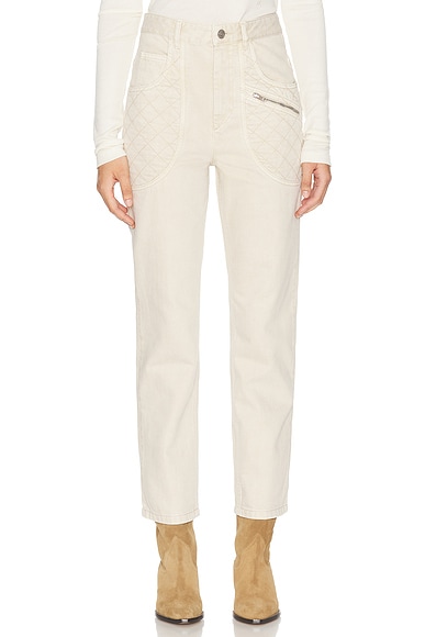 Isabel Marant Casandre Straight Leg in Ecru