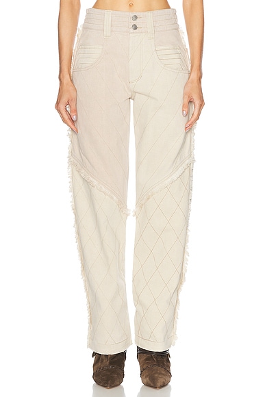 Isabel Marant Shanila Baggy Jeans in Ecru