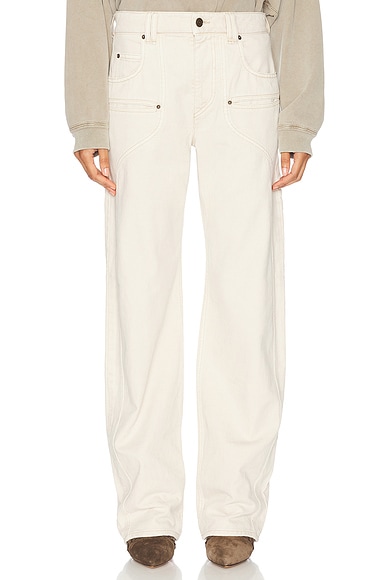 Isabel Marant Beryl Straight Leg in Ecru