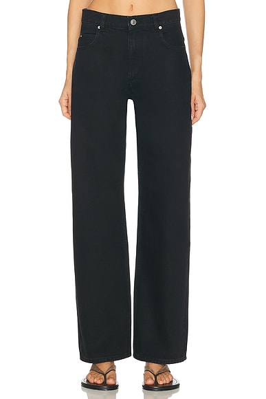 Isabel Marant Dromie Straight Leg in Faded Black