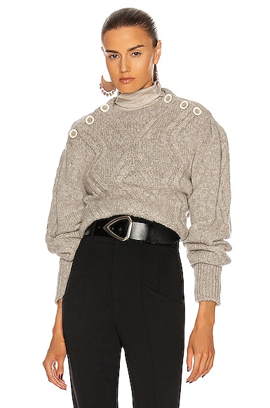 Isabel Marant Devlyn Sweater in Light Grey | FWRD