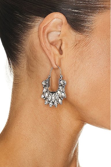 Shop Isabel Marant Boucle D'oreill Earrings In Transparent & Silver