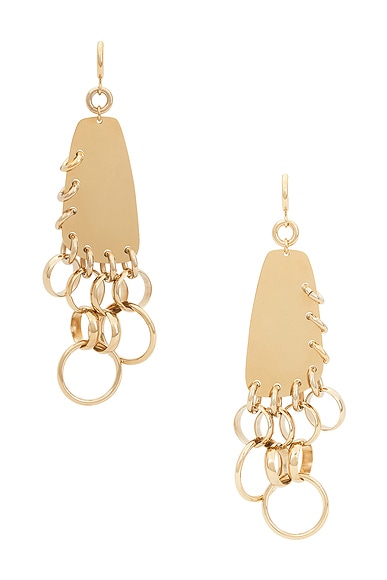 Boucle D'oreill Pierced Dangle Earrings in Metallic Gold