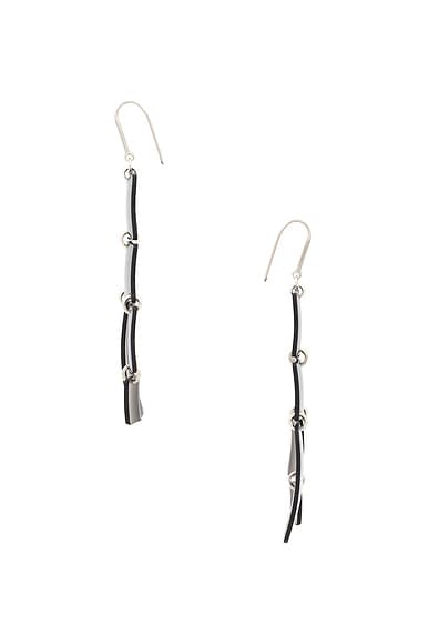 Shop Isabel Marant Boucle D'oreill Dangle Rectangle Earrings In Anthracite & Silver