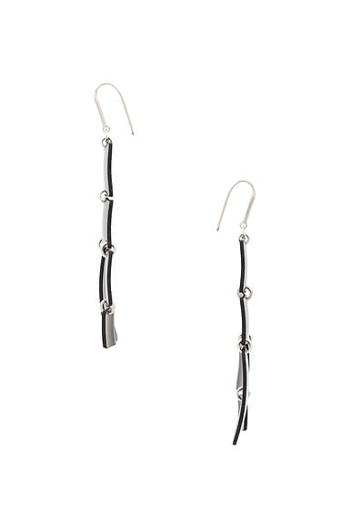 Isabel Marant Boucle D'oreill Dangle Rectangle Earrings In Anthracite & Silver