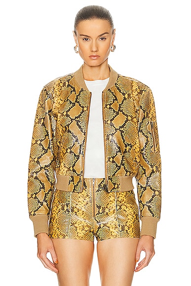 Shop Isabel Marant Cerem Python Effect Leather Jacket In Natural