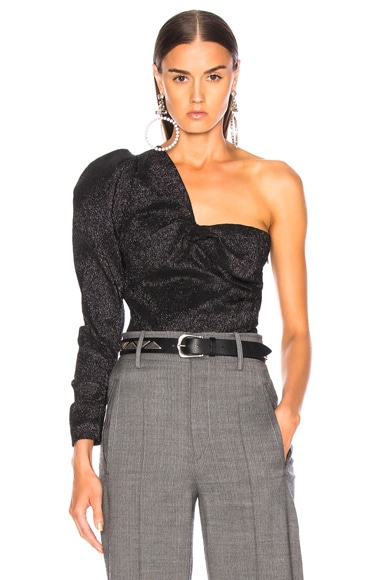 Isabel Marant Quena Cotton Top in Black | FWRD