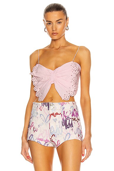 Isabel Marant Linece Top in Light Pink | FWRD