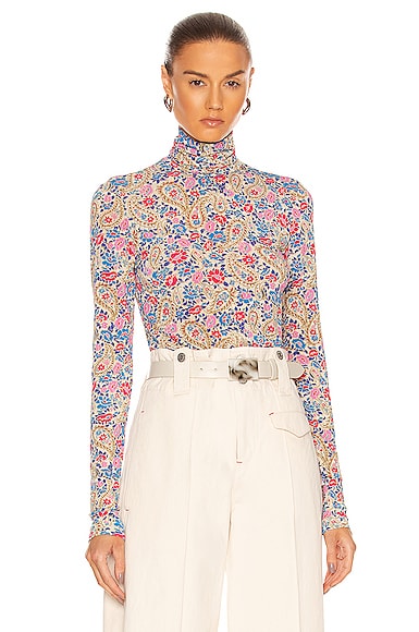 Isabel Marant Lizyela Top in Multicolor | FWRD Isabel Marant Lizyela Top in Multicolor | FWRD