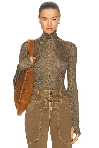 Isabel Marant Jaelis Top in Dark Khaki