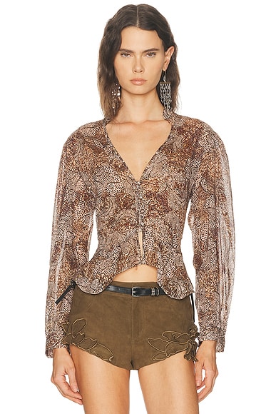 Isabel Marant Celeny Top in Ochre