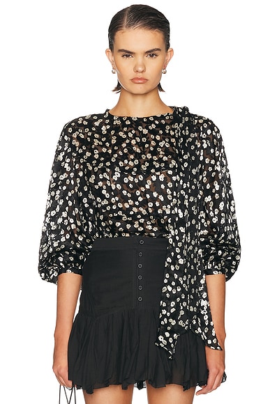 Isabel Marant Firma Blouse in Black & Ecru