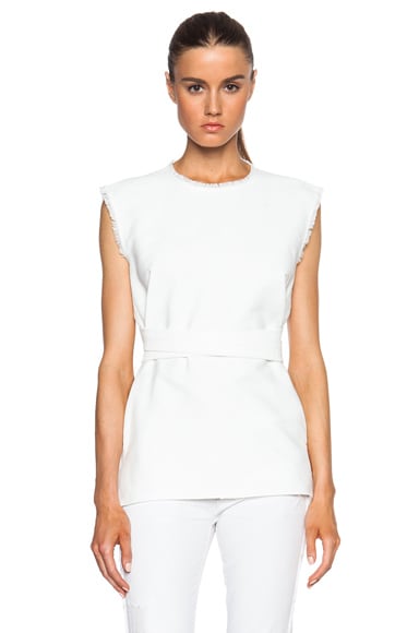 Isabel Marant Kyla Cotton Custard Belted Top in White | FWRD