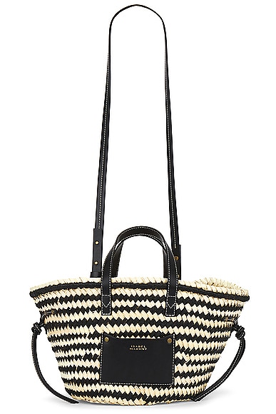 Shop Isabel Marant Cadix Mini Bag In Natural & Black
