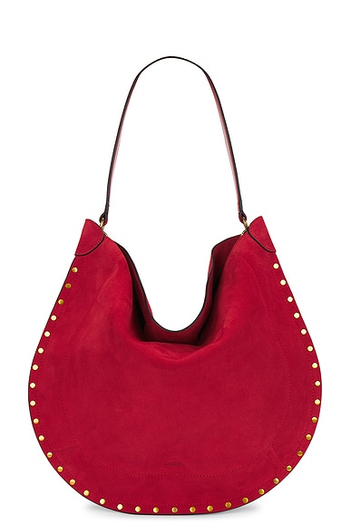 Shop Isabel Marant Oskan Soft Hobo Bag In Scarlet Red