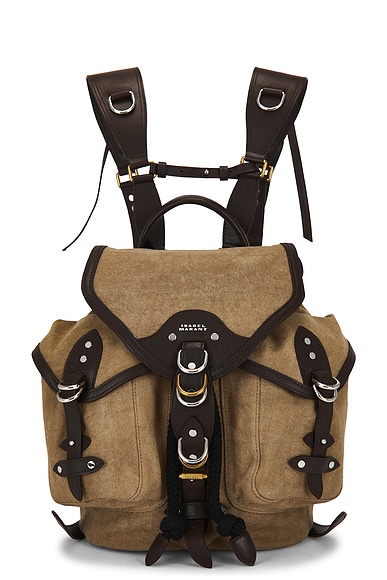 Isabel Marant Yumbo Small Backpack in Khaki