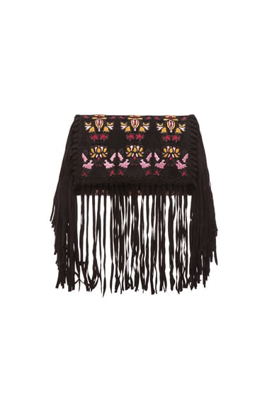 Shiloh Embroidered Fringe Clutch