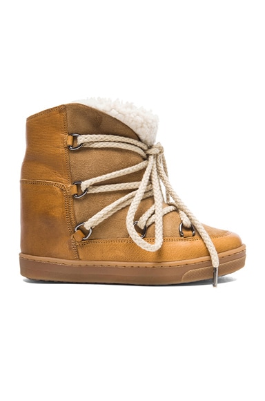 Isabel Marant Nowles Snow Sheep Fur Boots in Camel | FWRD