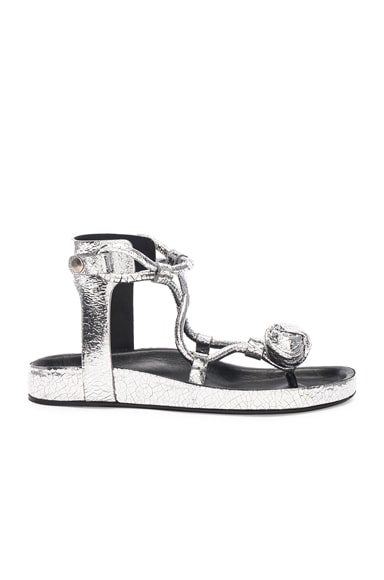 Metallic Leather Either Sandals