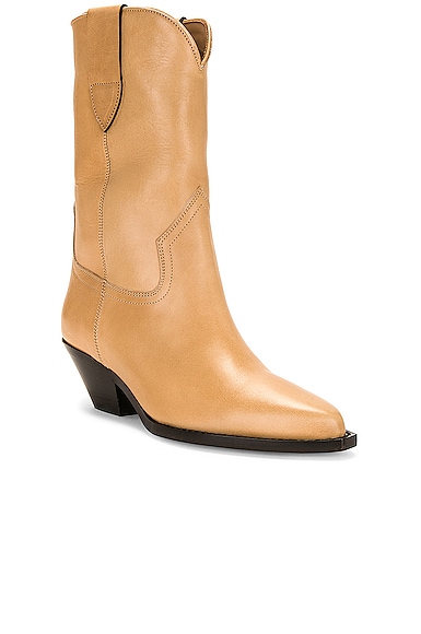 Shop Isabel Marant Dahope Leather Twist Boot In Natural