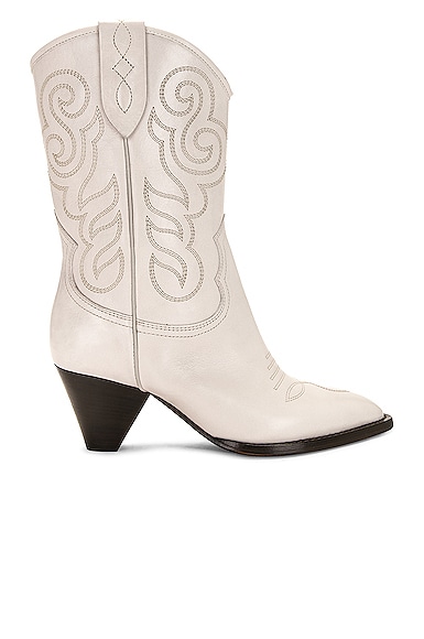 Isabel Marant Luliette Embroidered Boot in Chalk