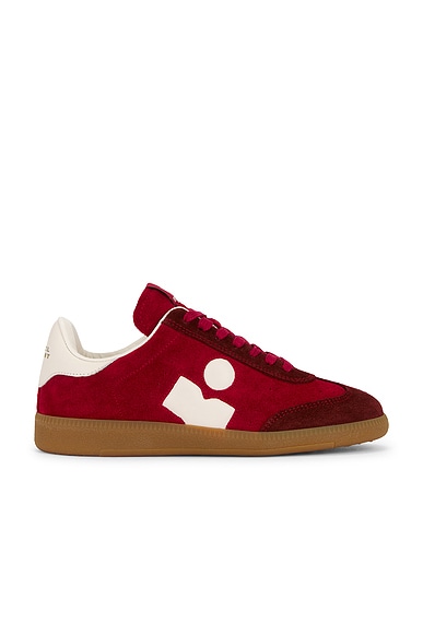 Isabel Marant Bryce Sneaker in Scarlet Red & Burgundy