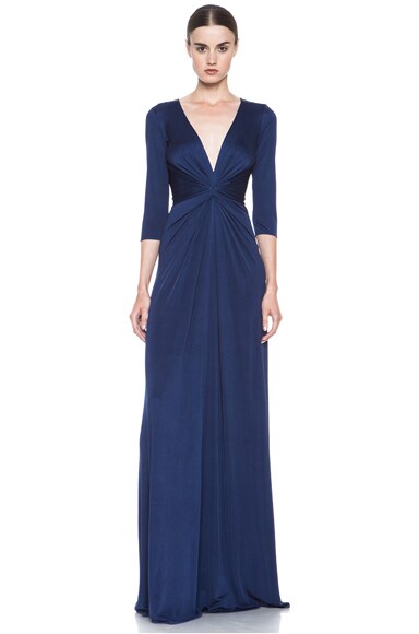Tasneem Deep V Gown Noir main image 1