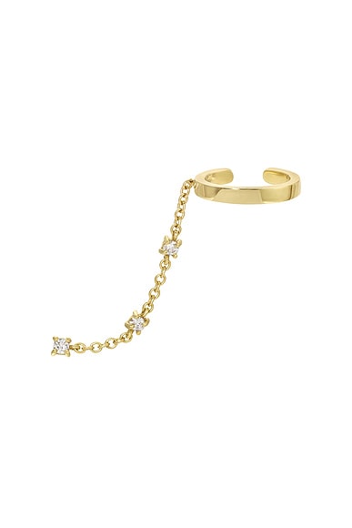 ISA GRUTMAN Diamond Chain Ear Cuff in Yellow Gold