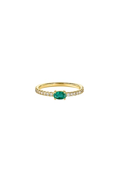 Oval Emerald Diamond Pave Ring