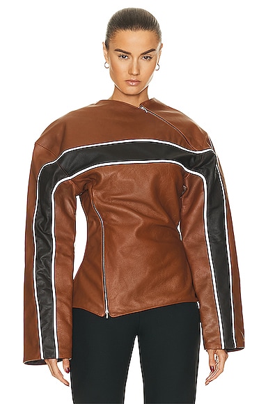 Jade Cropper Reflective Gigi Jacket in Light Brown