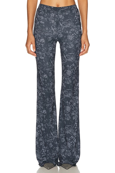 Jade Cropper Flared Mesh Trouser in Grey
