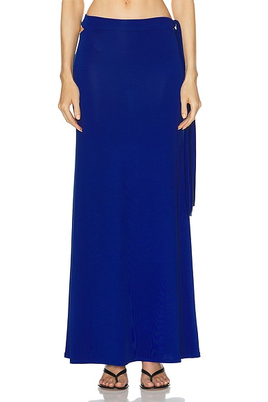 Shop Jade Cropper Maxi Skirt In Blue