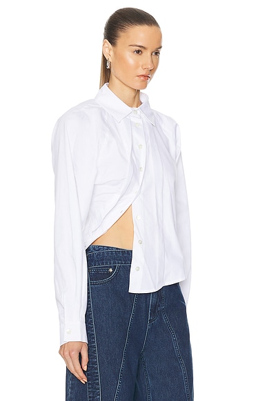 Shop Jade Cropper Asymmetric Shirt In White